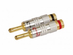 Audio Dynavox banaanstekker set met uitzetbare tip 4 delig