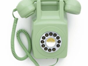 GPO 746WALLPUSHGRE Muurtelefoon retro jaren ’70 druktoets in mintgroen